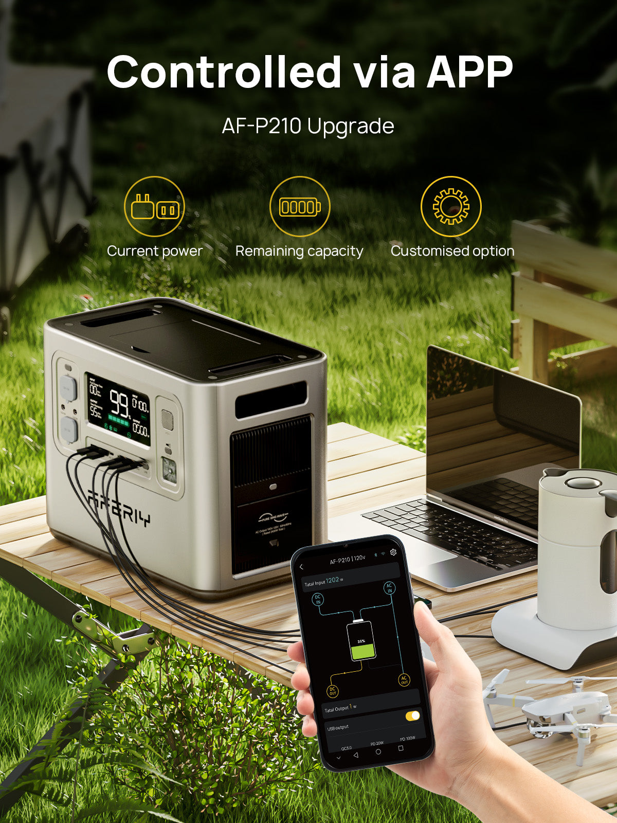 AFERIY P210 Portable Power Station – 2400W / 2048Wh – Silver