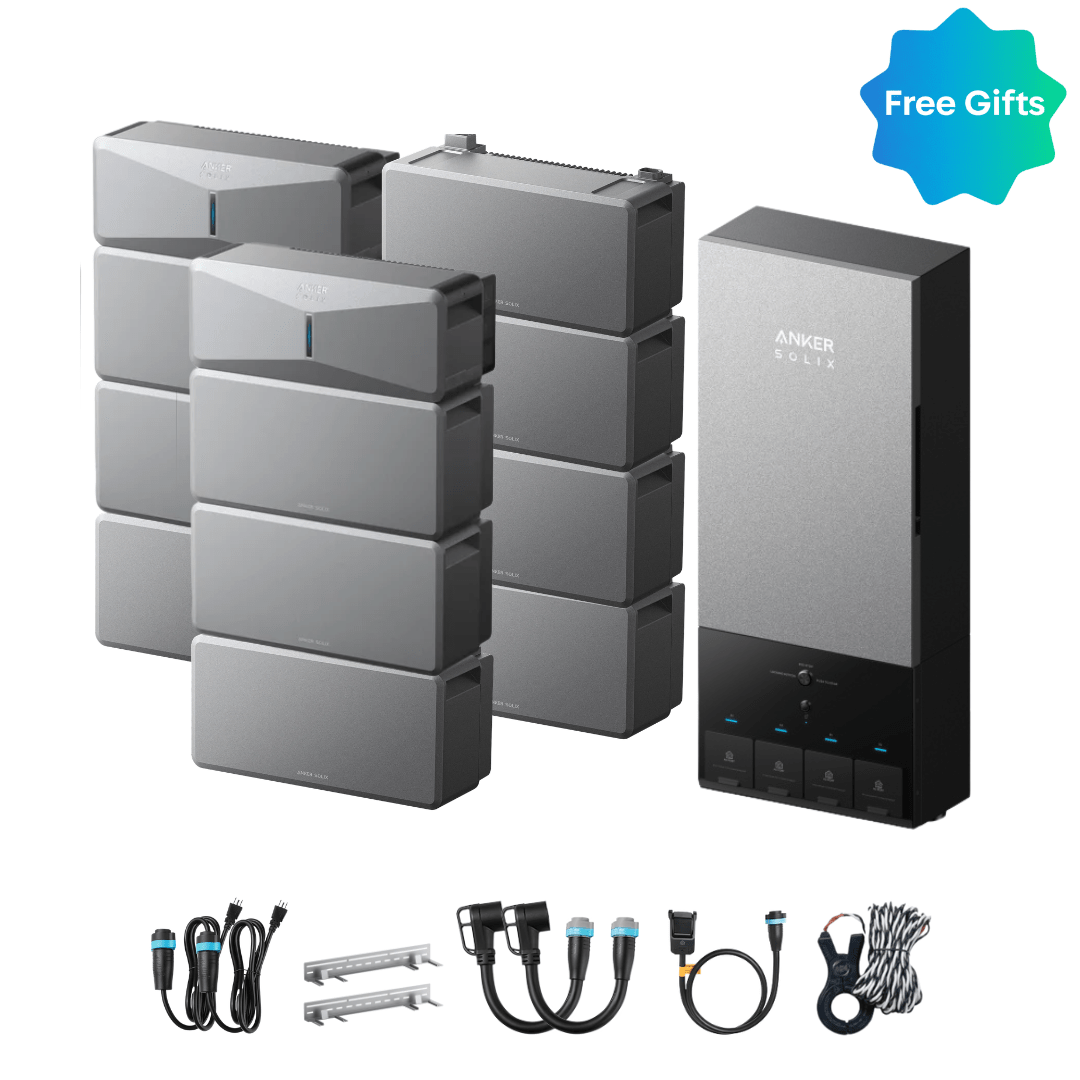 2 x Anker SOLIX E10 Power Module + Batteries + Power Dock