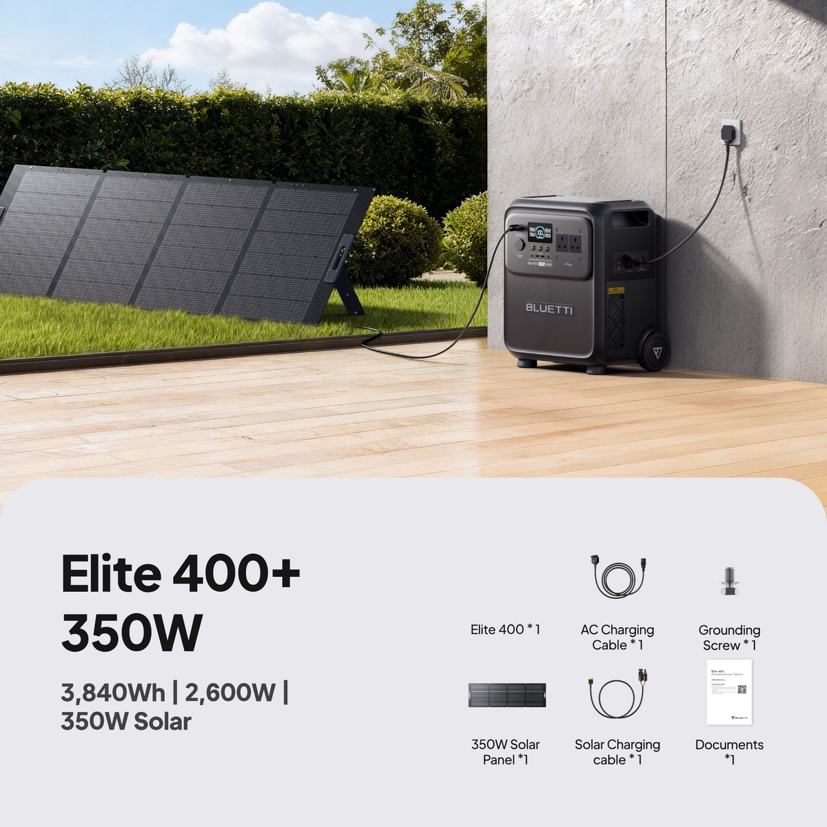 BLUETTI Elite 400 Portable Power Station | 2,600 W, 3,840 Wh