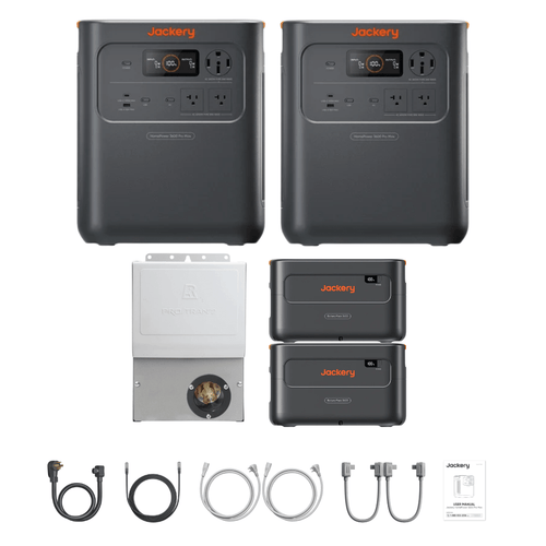 2 x Jackery HomePower 3600 Pro Max + Extra Batteries + Manual Transfer Switch + Cables