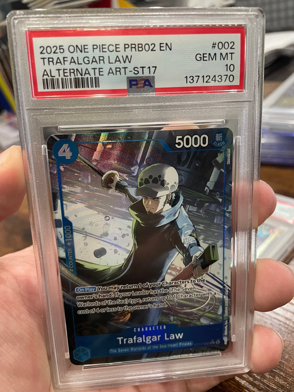 One Piece: PSA 10 Trafalgar Law PRB02 Alt Art ST17