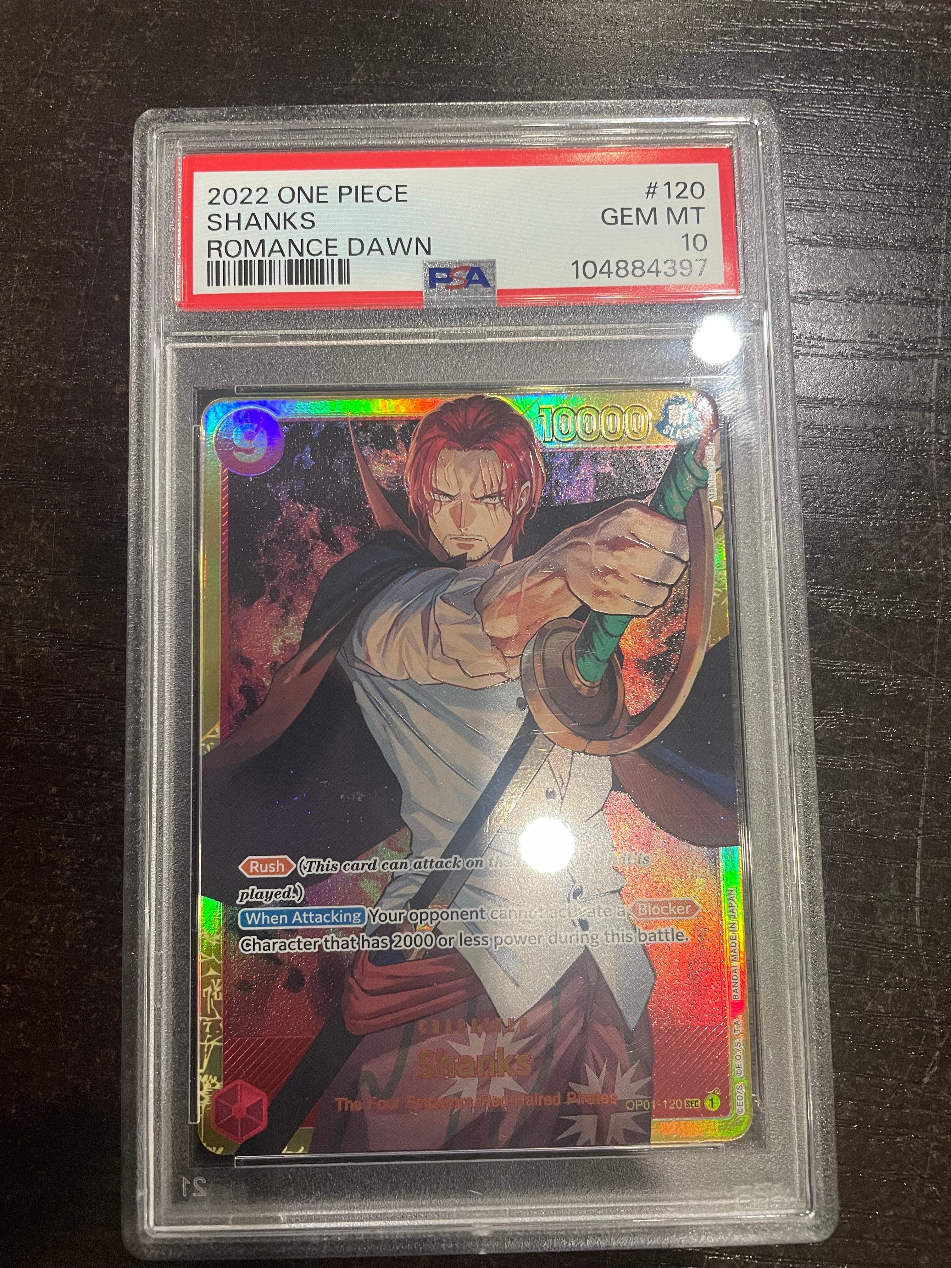 One Piece: PSA 10 Shanks OP01 SEC