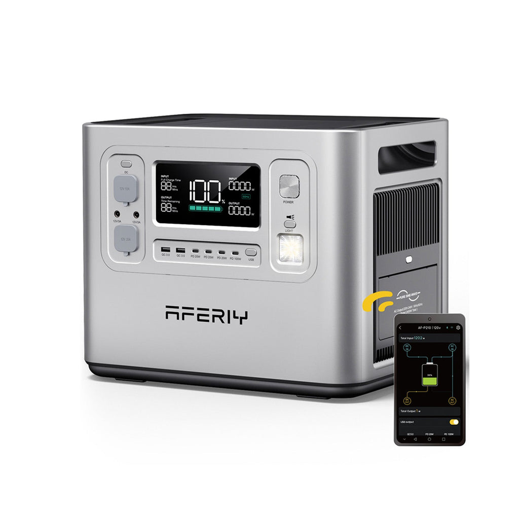AFERIY P210 Portable Power Station – 2400W / 2048Wh – Silver