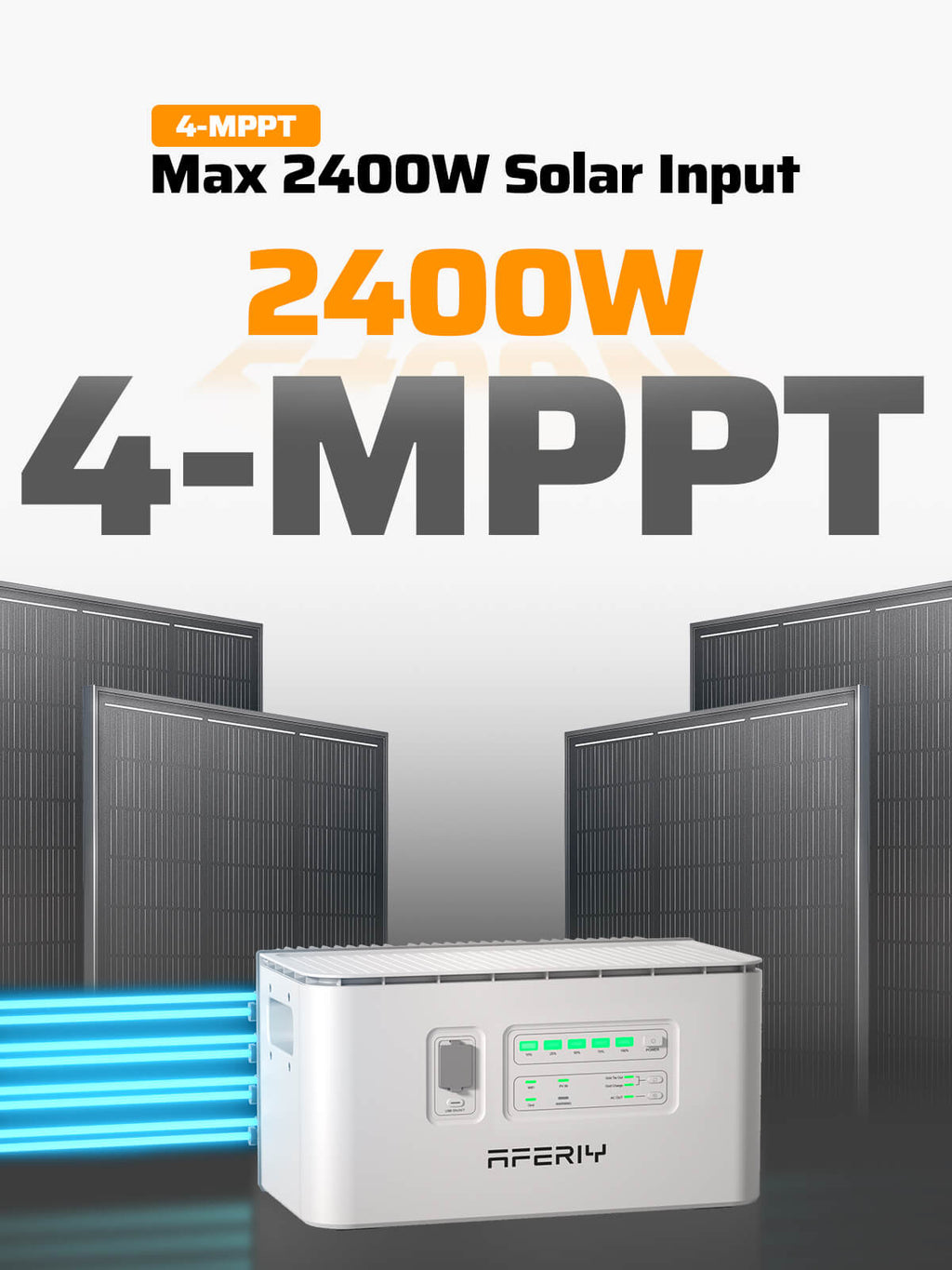 AFERIY PS240 Balcony Solar System | 800W-1200W Output | 1958-9792Wh Capacity | IP65