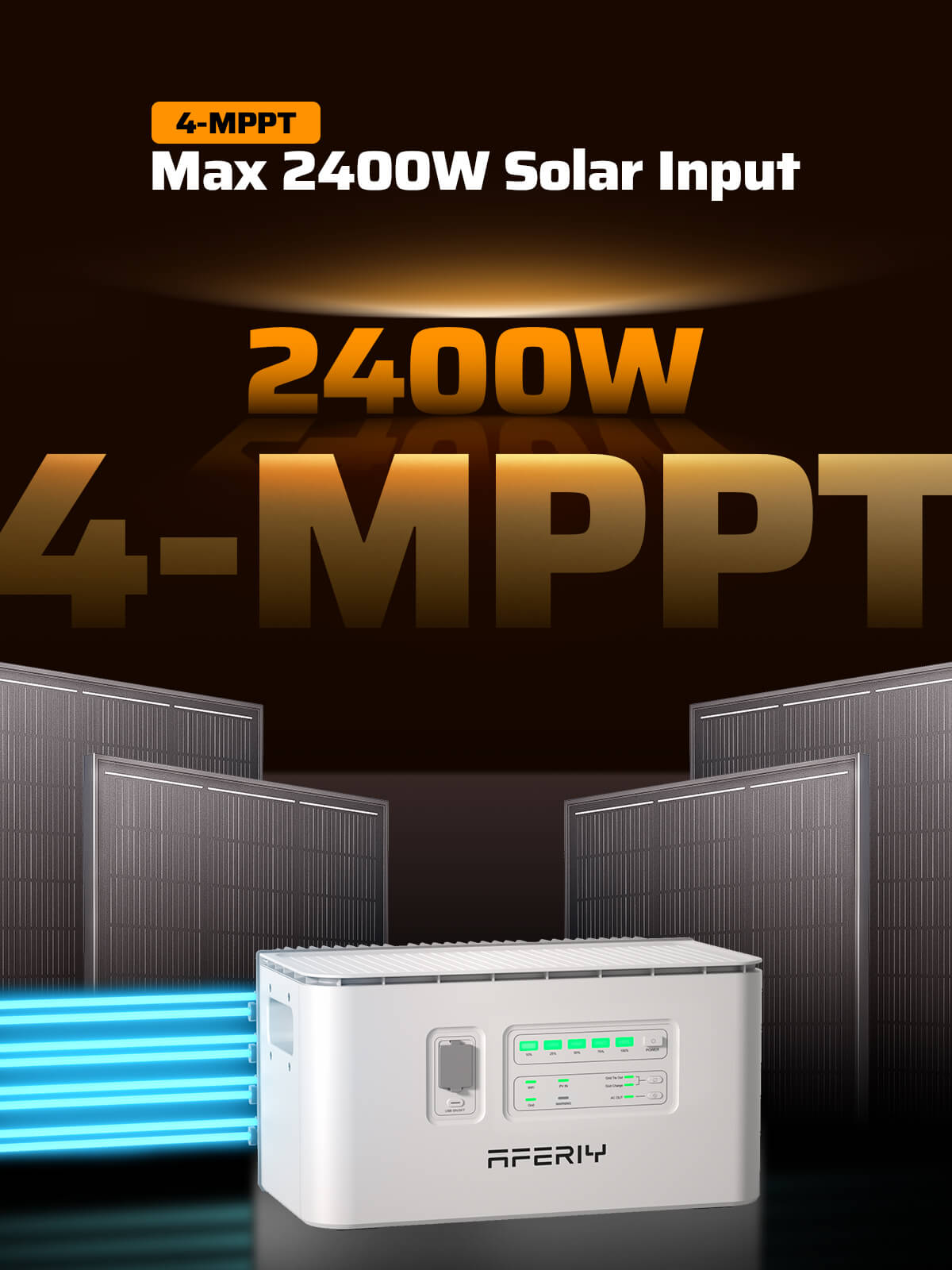 AFERIY PS240 Balcony Solar System | 800W-1200W Output | 1958-9792Wh Capacity | IP65