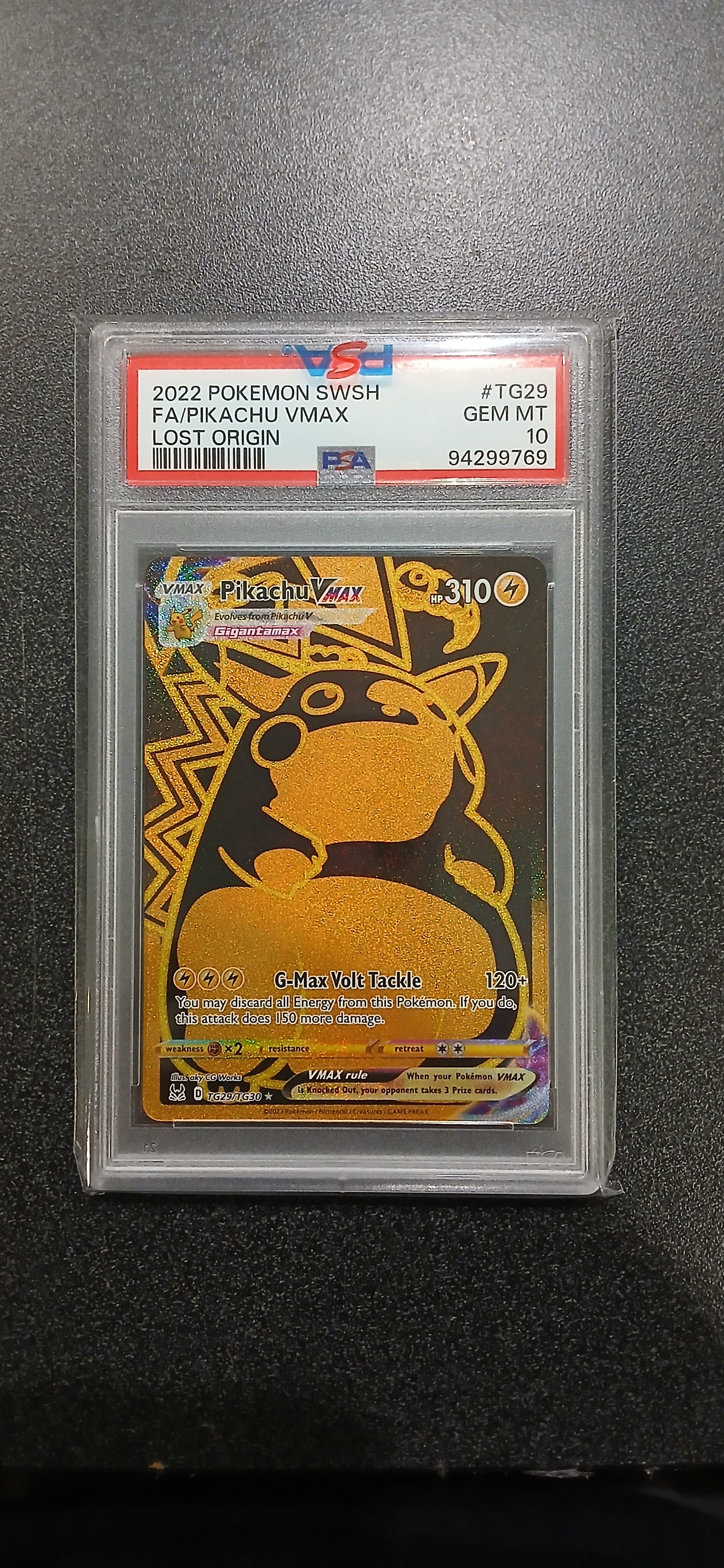 Pokemon: PSA 10 Full Art Lost Origin Pikachu VMAX