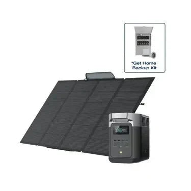 EcoFlow DELTA Pro + 400W Portable Solar Panel + Transfer Switch