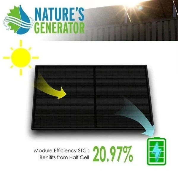 Natures Generator Lithium 6000 Solar Generator With 410W Rigid Solar Panels + Wind Turbine