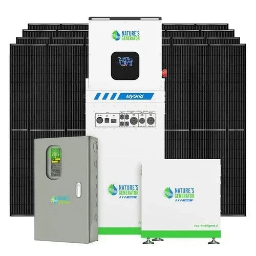 Natures Generator MyGrid 10K With Solar Battery + 8 x 410W Rigid Solar Panels + 50A Automatic Transfer Switch